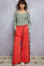 Vintage Washing Solid Buckle Open Shoulder Knit Thermal Top: PALE OLIVE