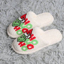 HO HO HO Holiday Grinch Soft Home Indoor Floor Slippers