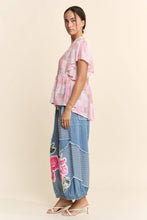 Light Denim Multi Flower Patchwork Davi & Dani Pants