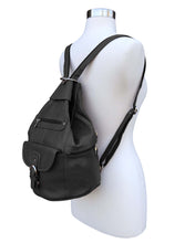 Brown cowhide leather backpack