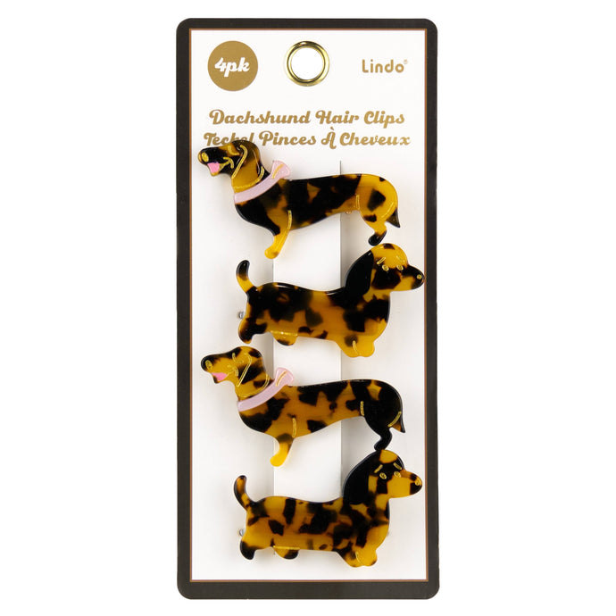 Lindo 4PK Dachshund Hair Clips