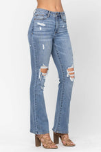Medium High Waist Stone Wash  Destroyed Bootcut Judy Blue Jeans