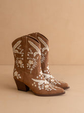 The Bailey Cocoa Embroidered Cowboy Bootie