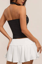 Black Buttoned Halter Corset Top