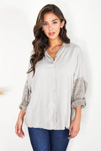 Stone Collared Button Down Oversized Venti Top