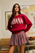 Crimson Cream Indiana Intarsia Knit Sweater