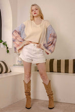 Multi Peace Sign Patchwork Mello Top