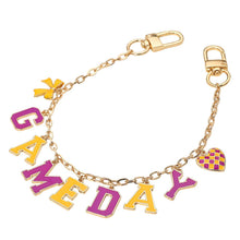 Blue Gold White Football GAME DAY Heart Charm
