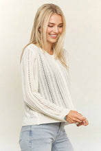 BUTTON-FRONT KNIT TOP WITH LONG SLEEVES - CET4092: BLACK / S-M-L(2-2-2)