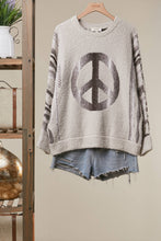 Ivory Boho Peace Sign Pullover Kint Sweater