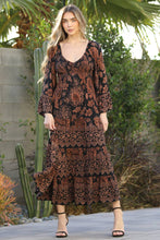 Black V Neck Smocked Bust Bell Sleeve Maxi Dress
