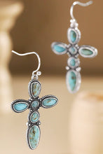 Western Cross Semi Stone Earrings: TQ-TURQUOISE