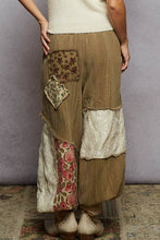 Dried Herb Double gauze patchwork contrast patch woven POL pants