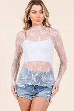 Taupe Game Day Long Sleeve Floral Lace Top