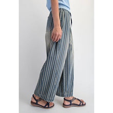 Denim Stripe Baggy Pull On Jeans