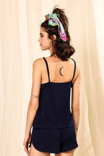 Black Solid Camisole Pajama Set