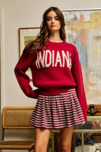 Crimson Cream Indiana Intarsia Knit Sweater