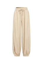 Beige Balloon pants with Piping Detail