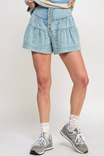 Light Denim Fleur Skort Shorts