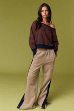 Navy Camel Amira Striped Lounge Sweatshirt