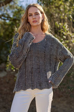Charcoal Distressed Mineral Washed Sweater