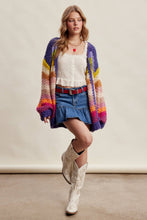 Rainbow Hand-Crochet Open Cardigan
