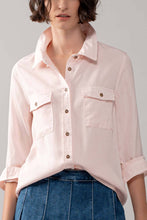 White Classic Tencel Utility Casual Button Down Chambray Urban Daizy Shirt