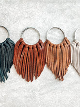 Camel Fringed in Faith Cascade Fringe Hoops Earrings
