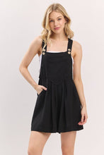 Black Scallop Pocket Strap Romper