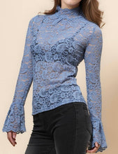 Blue See Sheer Lace Blouse Layering Top