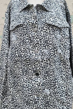 Ivory Leopard Distressed Button Up Jacket