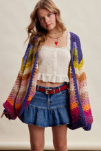 Rainbow Hand-Crochet Open Cardigan