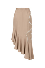 Beige Woven Skirt with Ruffle Detail