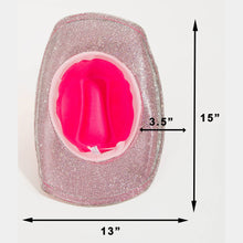 Rhinestone Stars Studded Cowboy Hat: Fuchsia