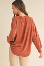 Copper Pullover Long Sleeve Lightweight Fall Sweater Top