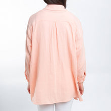 Peach Button Up Top Aaliyah Gauze Long Sleeve