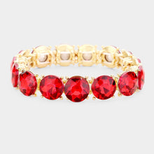 Purple Crystal Round Stretch Evening Bracelet