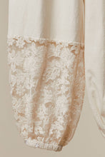 Cream Lace Accents Patchwork Crochet Jogger Mello Pants