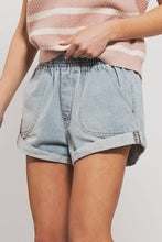 Camo Spring Elastic Waist Cuffed Print Urban Daizy Shorts
