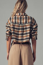 Camel Cropped Plaid Button-Up Western Urban Daizy Shirt
