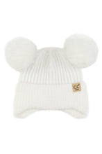 C.C Kids Fur Earflap Pom Pom Beanie Winter Hat: Black