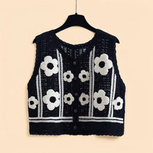 Black Crosa - Floral Crochet Knit Vest – Airy Summer Cover-Up