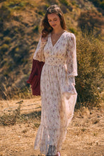 Cream Berry Dreamy Floral Mesh Maxi Dress