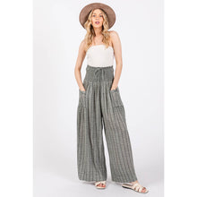Black Striped Smocked Boho Cotton Gauze Sage + Fig Pants