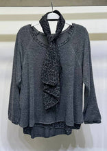 Charcoal Cheetah Layered Long Sleeve Crochet Venti Top