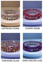 Metallic Plum Brown 3 Strand Glass Bead Bracelet Set
