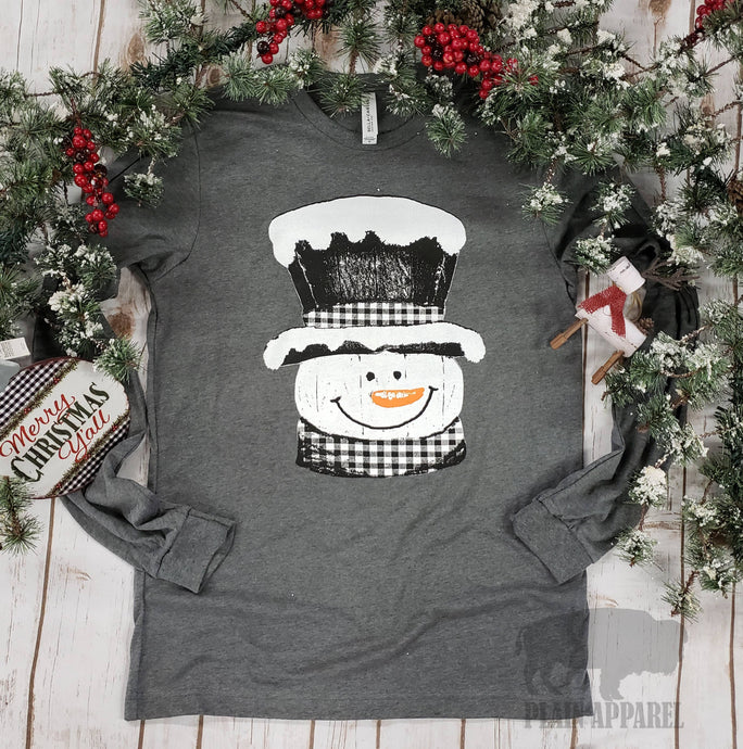 Sweet Snowman Long Sleeve Tee