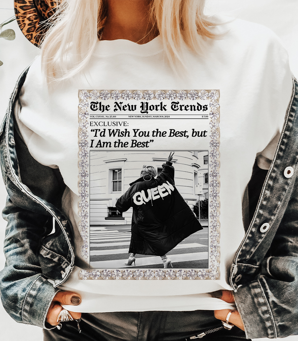 Natural I am the Best Newspaper Queen Tee