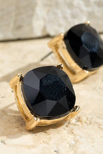 Jet Black Acrylic Stud Earrings