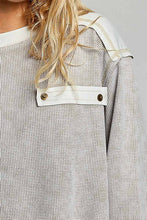 Sand Mixed Panel Thermal Top Vintage Wash Relaxed Fit POL Shirt